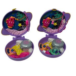 Polly Pocket Saturn Space Explorer Compact Lot 2 2019 Incomplete Micro Dolls